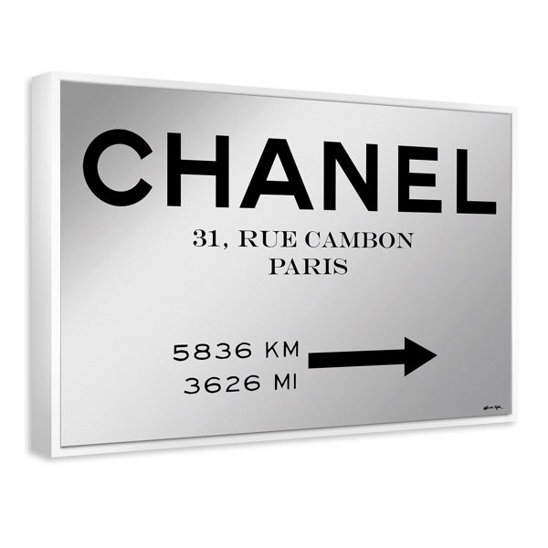 Oliver Gal Couture Road Sign Framed Printed Accent Mirror Graphic Art